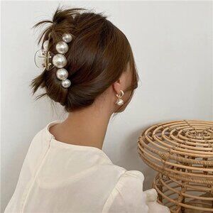 Pearl & Resin Claw Clips (4-Pack) | Durable Non-Slip Hair Accessories